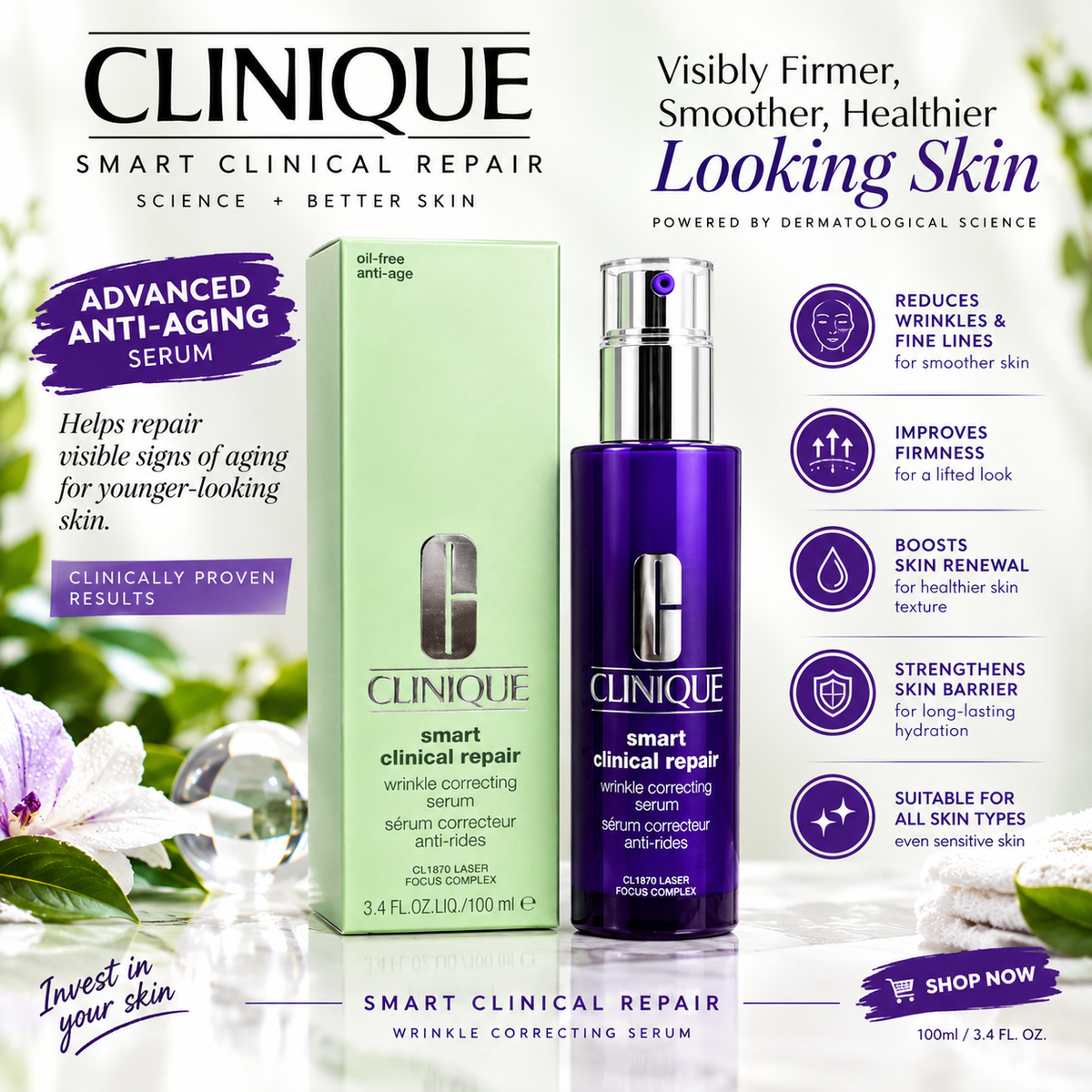 Clinique Smart Clinical Repair Wrinkle Correcting Serum 3.4 fl oz