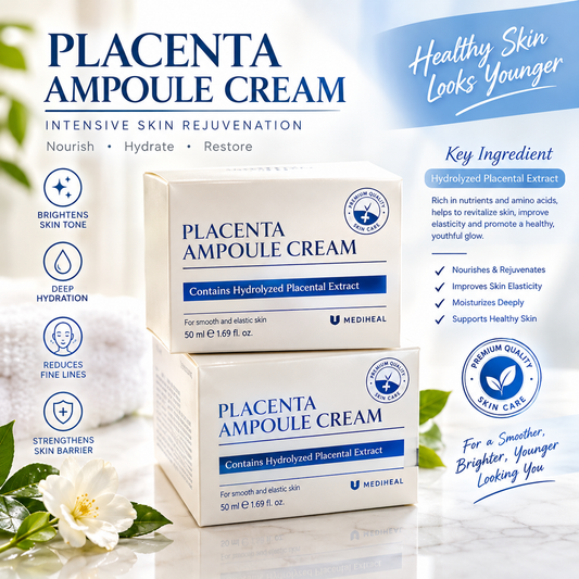 2 Pack Mizon Placenta Cream 50ml | Firming, Anti-Wrinkle & Deep Moisturizing K-Beauty Skincare
