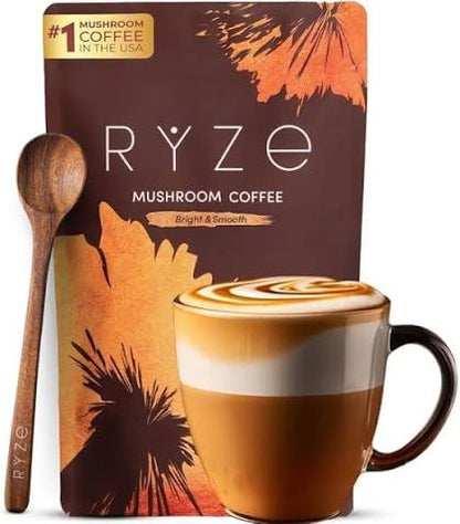 4 pack RYZE Organic Mushroom Coffee – 30 Servings