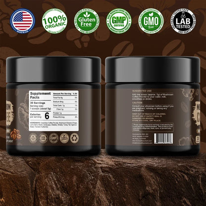 Organic Mushroom Coffee 1 -Mushroom Blend – 150g, 30 Servings