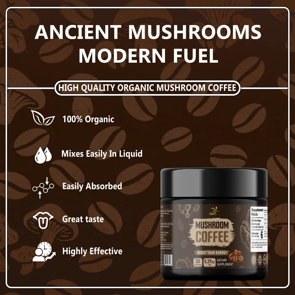 Organic Mushroom Coffee 1 -Mushroom Blend – 150g, 30 Servings