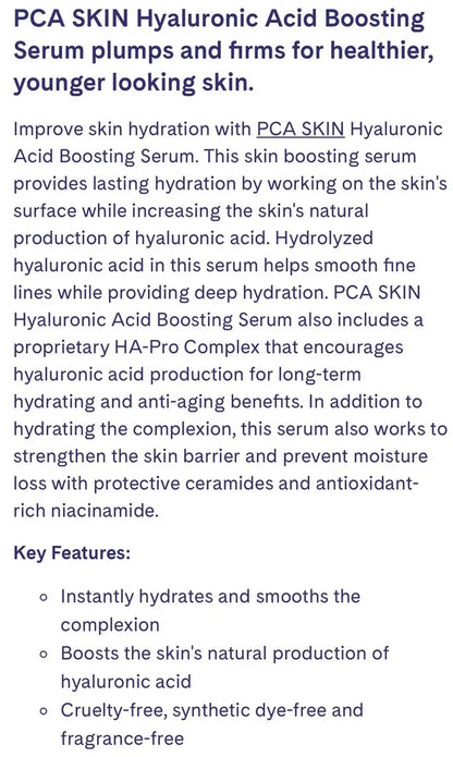 PCA SKIN Hyaluronic Acid Boosting Serum 30ml