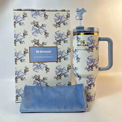 Stanley x LoveShackFancy 40oz Tumbler – Holiday Rosa Beaux Blue Gift Box