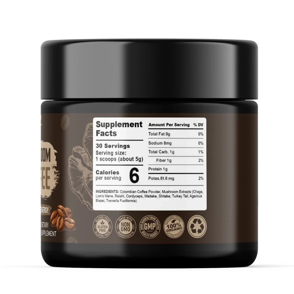 Organic Mushroom Coffee 1 -Mushroom Blend – 150g, 30 Servings
