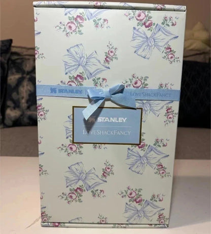 Stanley x LoveShackFancy 40oz Tumbler – Holiday Rosa Beaux Blue Gift Box
